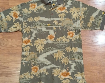Tommy Bahama Hawaiian Polo Shirt Size Small S