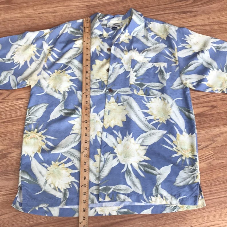 Tommy Bahama Hemdknopf Down 100% Seide M Medium Bild 2
