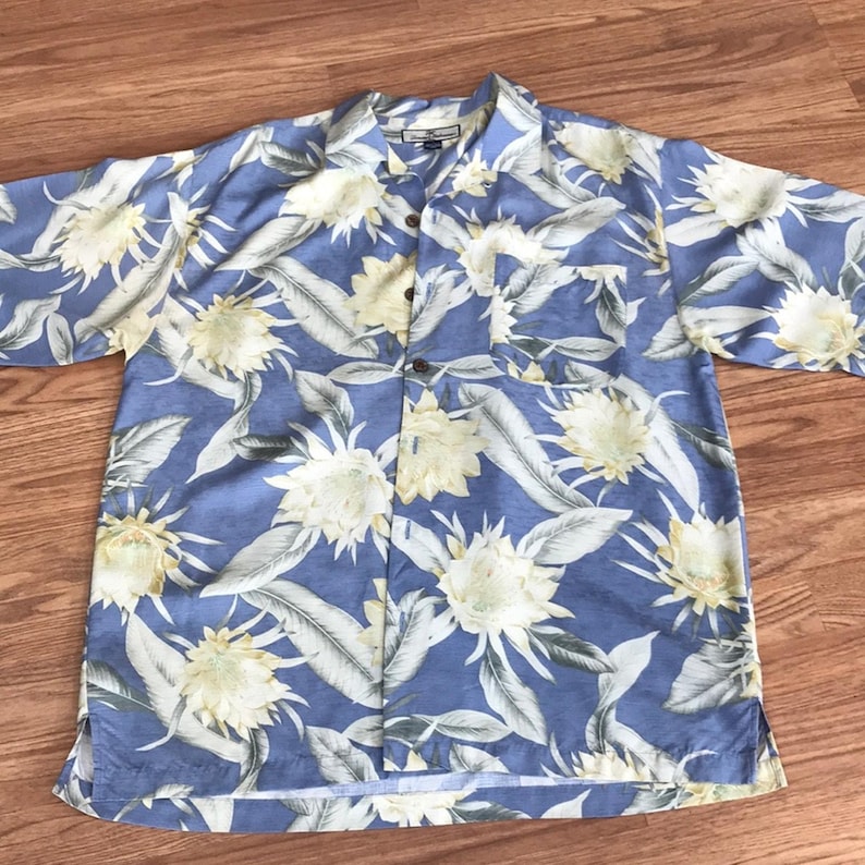 Tommy Bahama Hemdknopf Down 100% Seide M Medium Bild 1