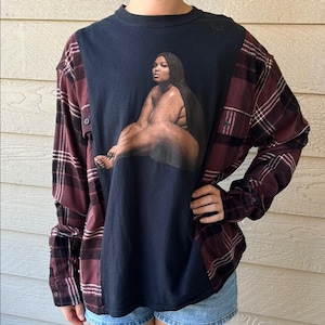 Lizzo Upcycled Flanell Sweatshirt / Shirt OS