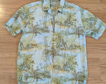 Camisa Tommy Bahama de seda hawaiana con botones, talla grande