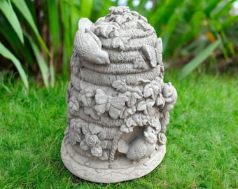 Concrete beehive statue, Bee house sculpture, Outdoor garden decoration, Bee themed gift, Landscape decor, Cement figurine, Large beehive