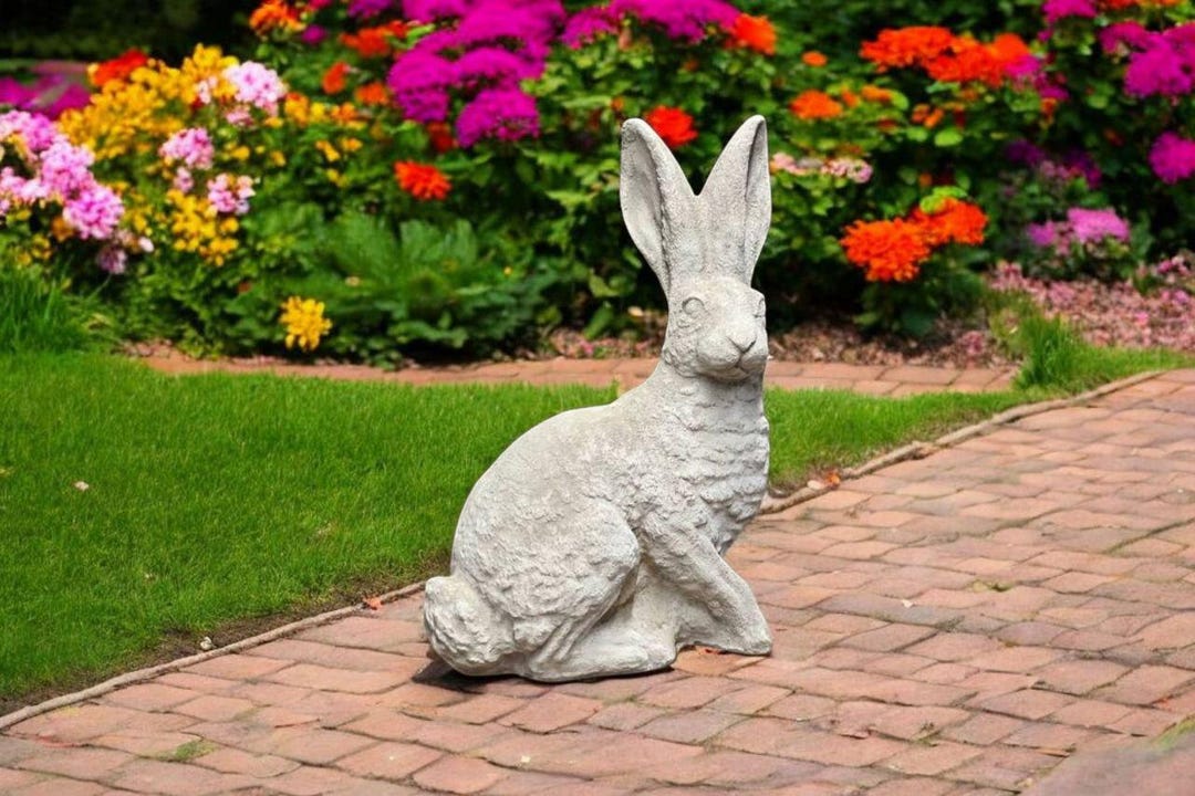 Rabbit Solid Statue, Yard Bunny Decor, Garden Animal Ornament, Lawn ...