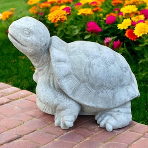Garden turtle figure, Lawn tortoise sculpture, Garden sea decoration, Outdoor turtle statue, Tortoise home idea, Concrete sea ornament