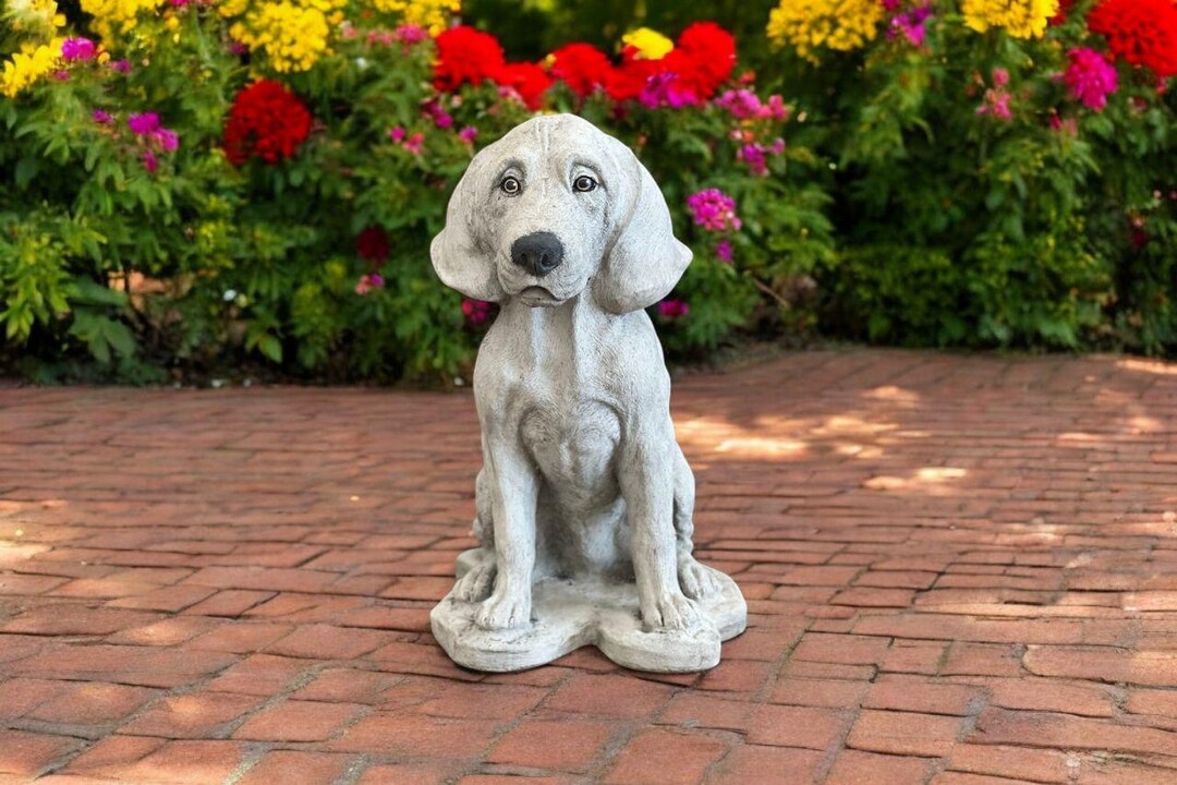 Stone Beagle Figure, Home Animal Sculpture, Cement Pet Ornament ...