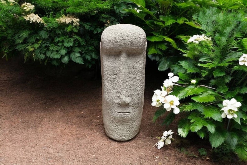 Massive Easter Island Head Sculpture, Concrete Moai Head Style ...