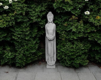 Asian oriental lady statue, Concrete garden Buddha figure, Zen backyard style decoration, Outdoor Buddha, Cement figurine, Patio sculpture