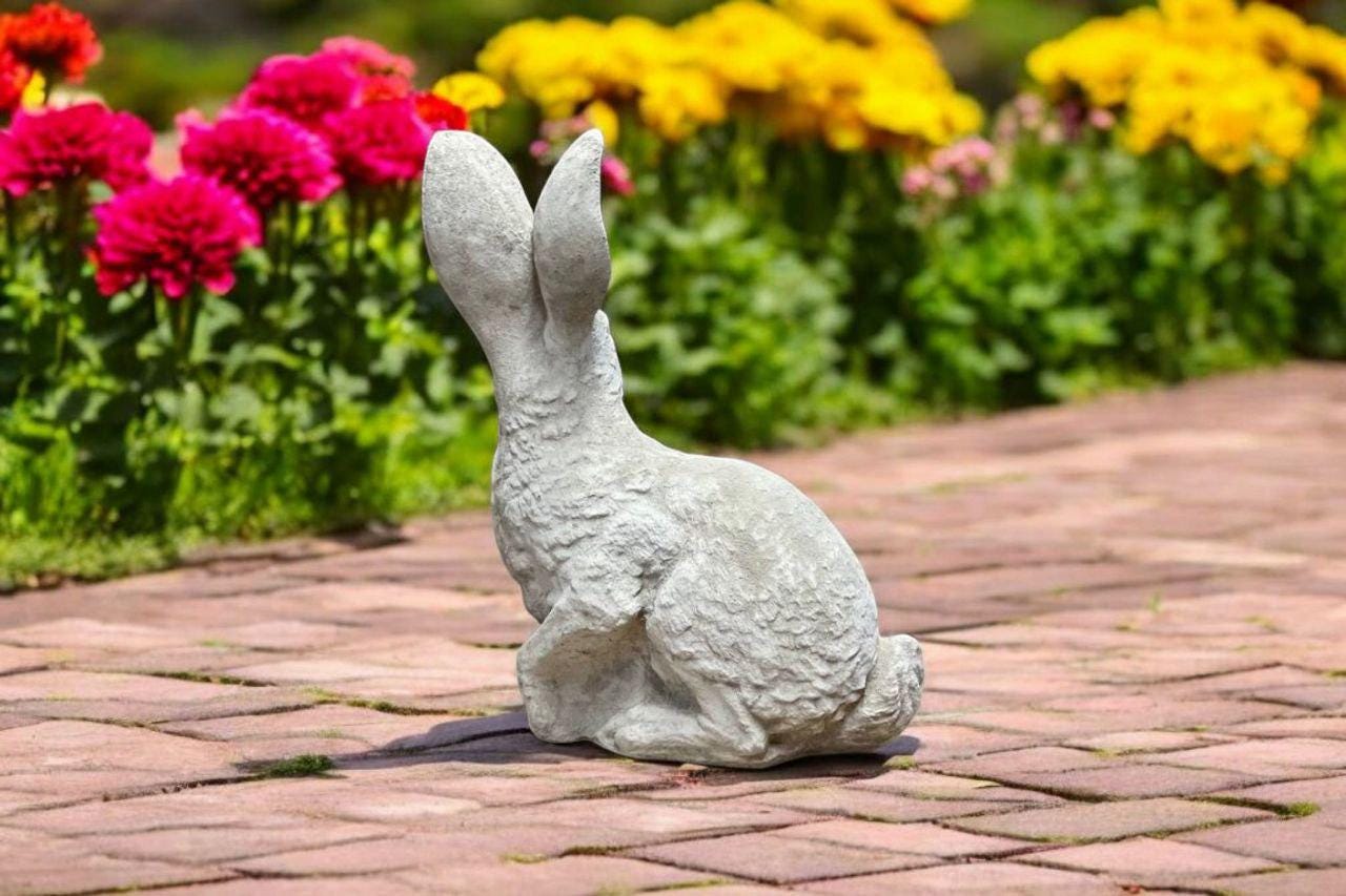 Rabbit Solid Statue, Yard Bunny Decor, Garden Animal Ornament, Lawn ...