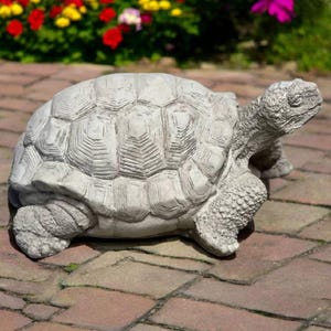 Stone turtle sculpture, Garden animal decoration, Sea turtle art, Animal lover gift, Garden statue, Realistic turtle, Outdoor decor