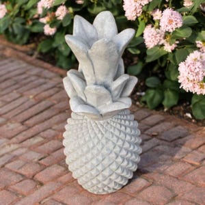 Concrete pineapple figure, Home fruit ornament, Yard pineapple design, Cement fruit idea, Garden art, Pineapple decoration, Fruit sculpture