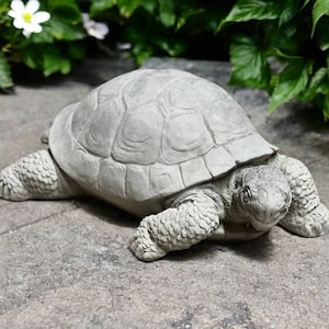 Western turtle figure, Concrete sea animal figurine, Backyard or patio decoration, Stone yard turtle statue, Wild animals gift idea