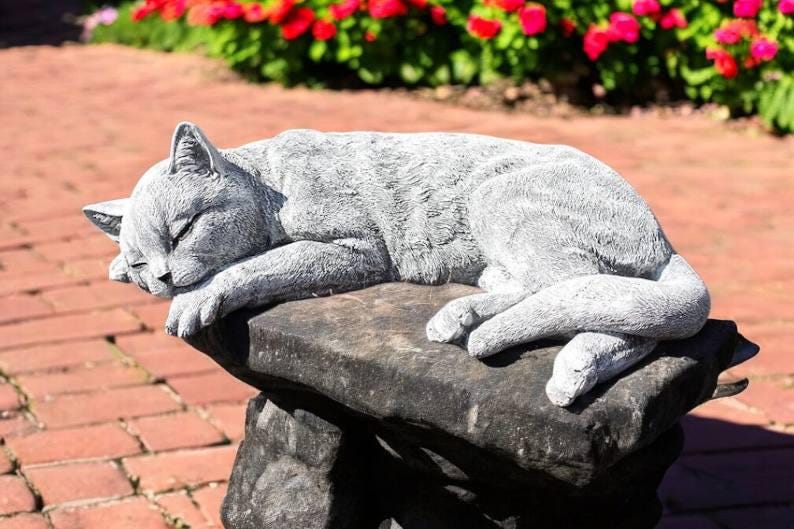 Statue Chat Métal Pour Jardin - Décor Extérieur Noir, Facile à Installer, Décoration Balcon, Terrasse Ou Pelouse