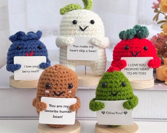 Adorable Handmade Crochet Coffee Bean/Blueberry/Olive/Tomato/Radish,Love Gift for her,Crochet Table Decor,Christmas Gift,Love you gift