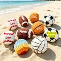 Handmade Crochet Sports Ball Hacky Sack-Football,Basketball,Baseball,Volleyball,Tennis,Amigurumi Footbag,Soft Stress Ball,Beach&Outdoor Toys