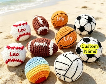 Handgjord virkad sportboll Ha*ky Sa*k - fotboll, basket, baseboll, volleyboll, tennis, amigurumi-fotbollspåse, mjuk stressboll, strand- och utomhusleksaker