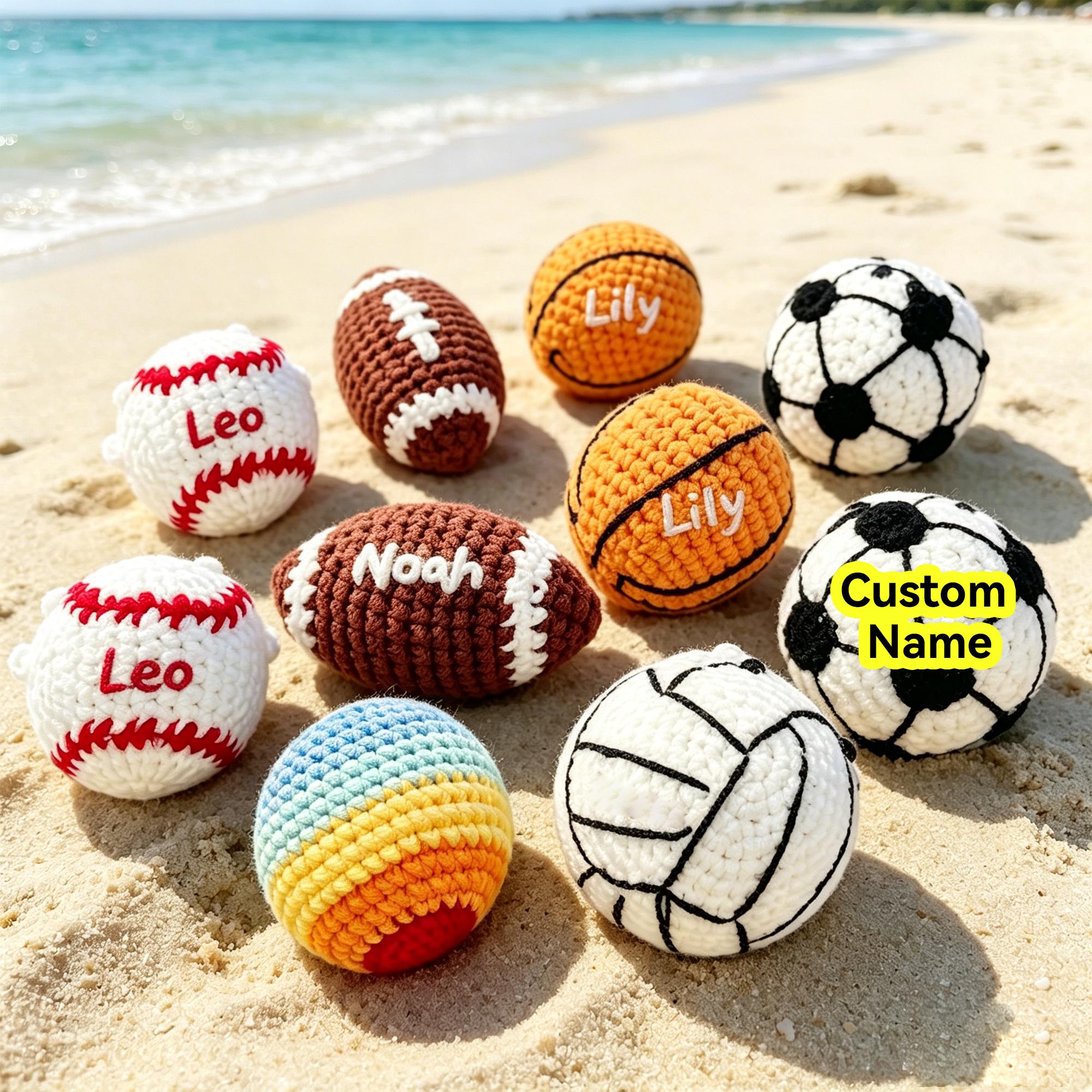 サッカーボールを持つ編み物カメのぬいぐるみ サッカーボールを持つ編み物カメのぬいぐるみ