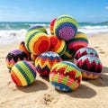 Handmade Crochet Hacky Sack Footbag,Rainbow Juggling Balls,Soft Kick Balls,Stress Relief Gift, Summer Party Favors for Kids&Adults,Desk Toys