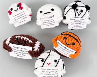 Cute Handmade Crochet Balls-Baseball,Volleyball,Basketball,Rugby,Golf,Soccer,Sport Lover Gift,Xmas Gift,Emotional Support,Positive Stuffers