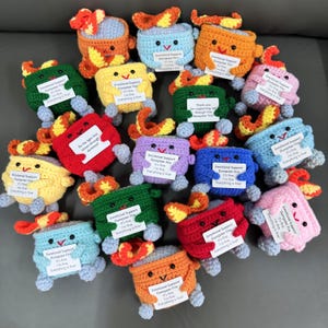 Adorable Handmade Crochet Dumpster Fire,Multiple Colors,Crochet Burning Dumpster,Emotional Support Dumpster Fire,Funny Desk Decor,Bulk Gifts