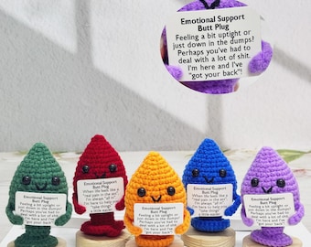 Funny Crochet Butt Plug,Emotional Support Butt Plug,Adult Toys,Funny Gag Gift,Mature Gift,Emotiona Support Gift,Christmas Gift for Friends
