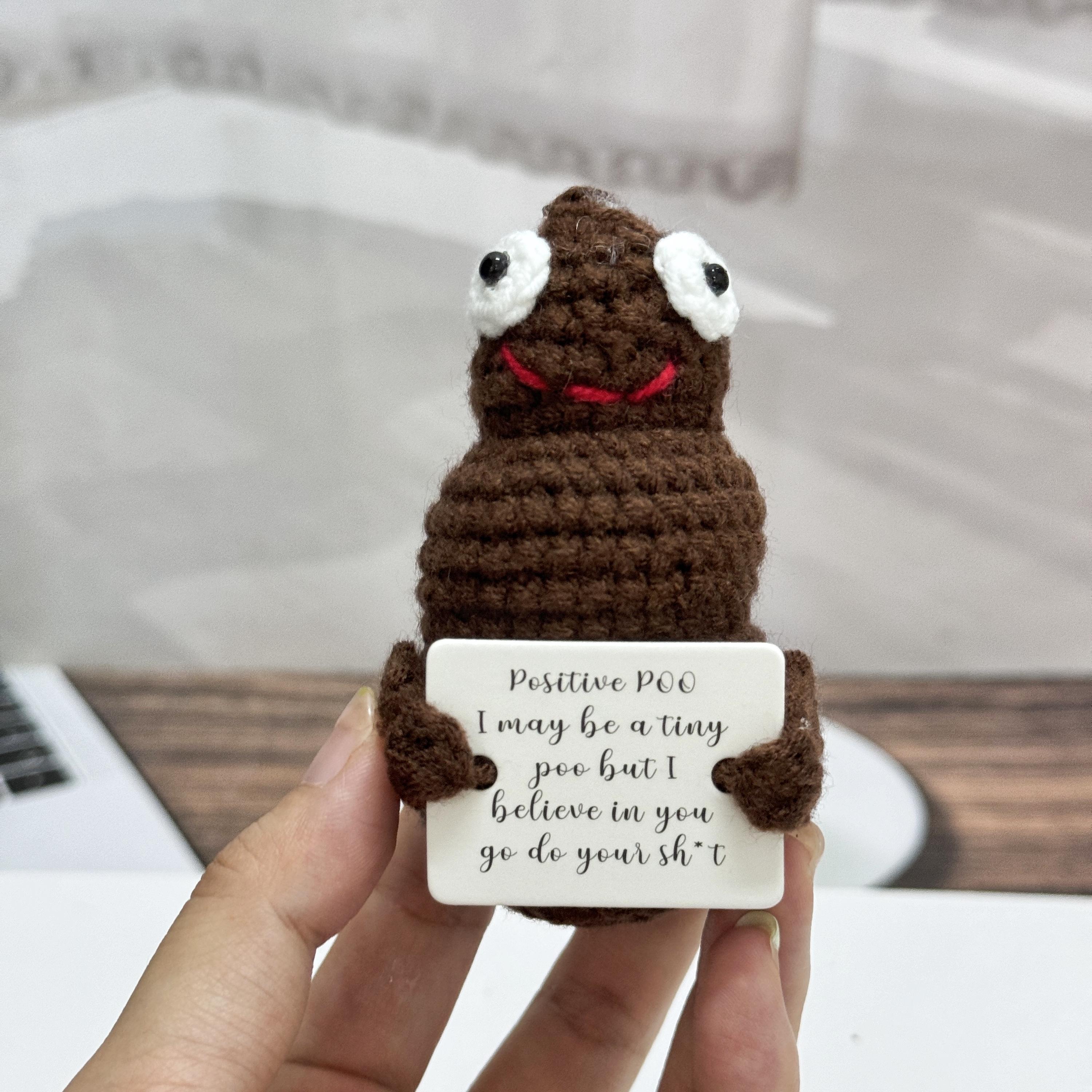 Funny Crochet Poo With Sunflower,positive Poo,emotional Support