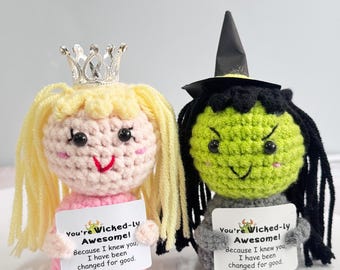 Adorable Crochet Princess Witch Doll,Crochet Princess with Crown,Crochet Witch,Amigurumi Dolls,Cute Desk Decor,Halloween Doll,Halloween Gift