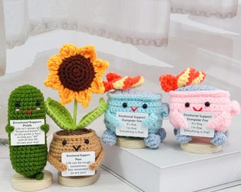 Emotional Support Gift Set-crochet Dumpster Fire and Warmming