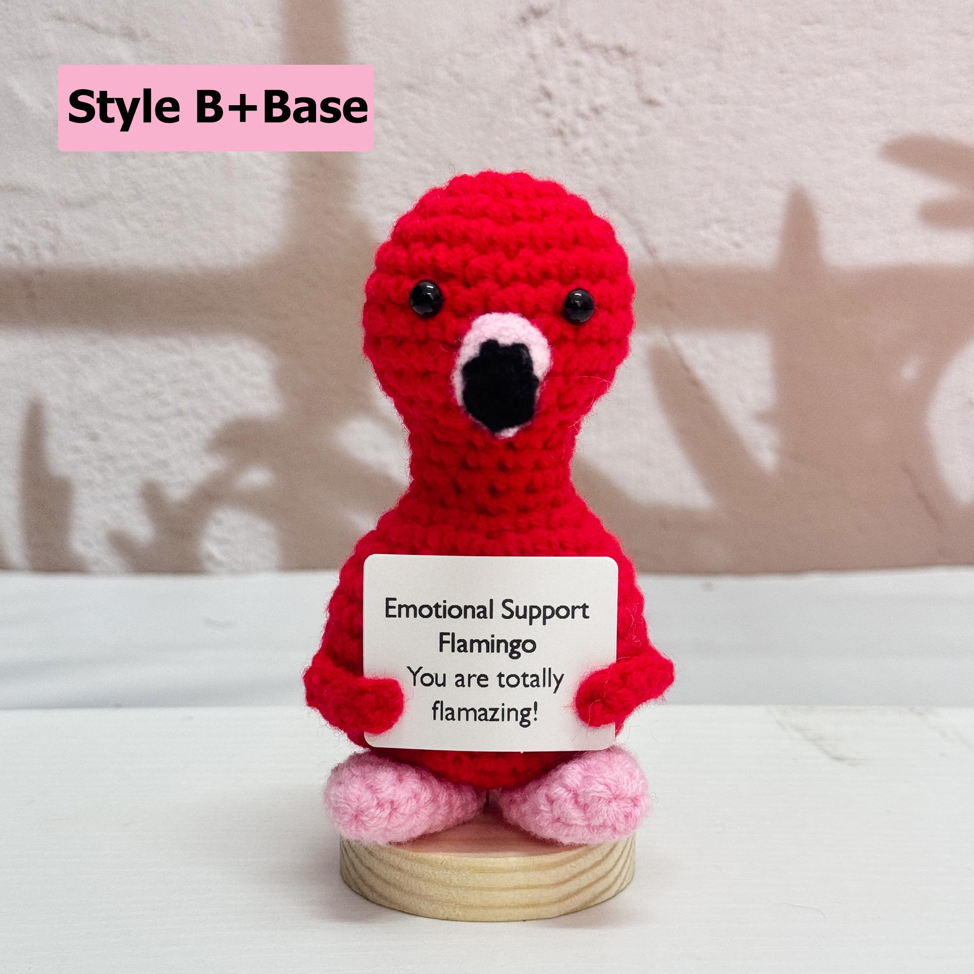 BuyCard Häkel Flamingo Mit Ermutigungskarte - Weiches Strick Tier Als Geschenk