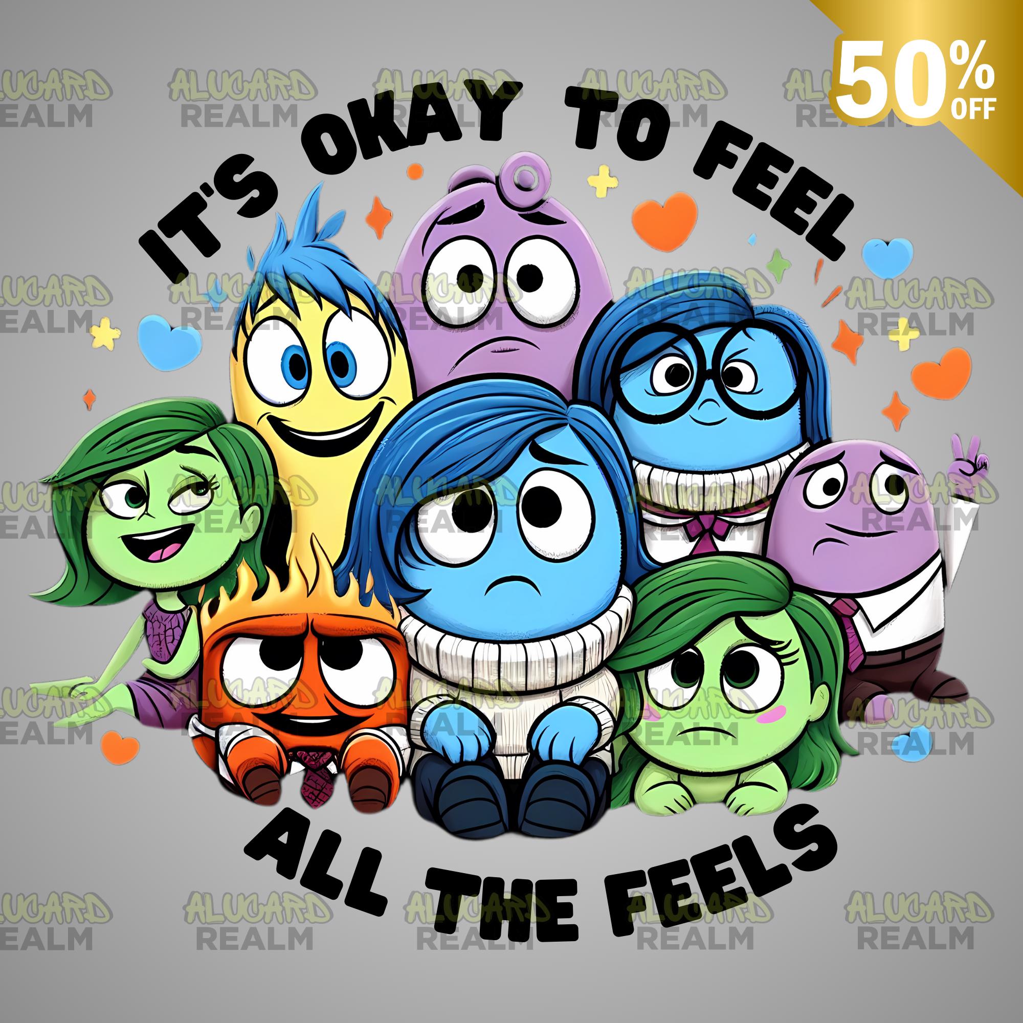 Inside Out 2 It's Okay to Feel All the Feels, Mental Health Shirt ...