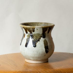 Small Studio Pottery Pot With Abstract Glaze