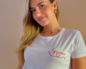 Customized red stethoscope t-shirt - ambulatorio.creazioni