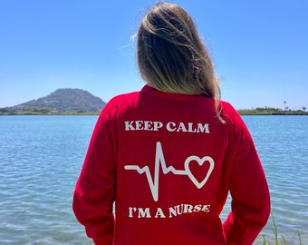 Keep calm I'm a nurse - Brushed sweatshirt - clinic.creations