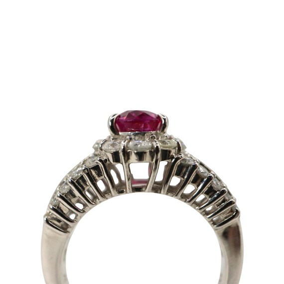 Vintage Ruby Diamond Platinum Ring - image 6