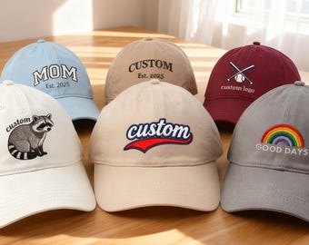 Custom Text Embroidered Hat,Logo Baseball Cap,Personalized Cap with Name,Gift For Bride,Dad Mom,Bachelorette Party,Christmas Gift,Custom hat
