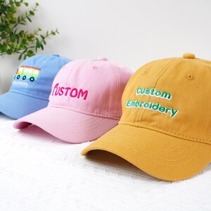 Custom Embroidered Kid Baseball Cap, Custom Logo Text Hat, Personalized Hat, Children Hat, Baby Hat,Birthday Christmas Gift,Suitable 52-56cm