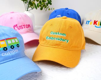 Embroidered Text kid Baseball Cap, Custom Logo Kids Hat, Personalized Hat, Children's Hat, Baby Hat,Birthday Christmas Gift,Suitable 52-56cm