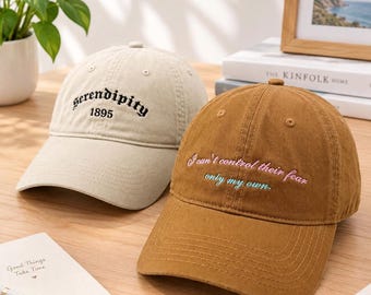 Custom Small Text Hat，Embroidered  Logo Hat，3D Text Baseball Hat, Party Hats, Gift for Dad Mom，Bride Hat，unisex cotton dad hats