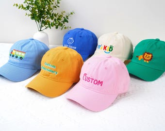 Embroidered Logo Kids Hat, Custom Text Baseball Cap, Personalized Hat, Children's Hat, Baby Hat, Birthday Christmas Gift, Suitable 52-56cm