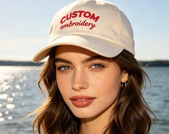 Custom Embroidered Hat , Embroidered 3D Logo baseball cap，custom text logo, Mothers day gift,Custom Caps Sorority Hat Unisex Baseball Cap