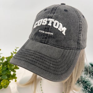 Embroidered 3D Vintage Baseball Hat，Personalized Embroidery Logo Baseball Hat，Gift for Dad Mom Him Her Boyfriend VIP，Bachelor Party Hats