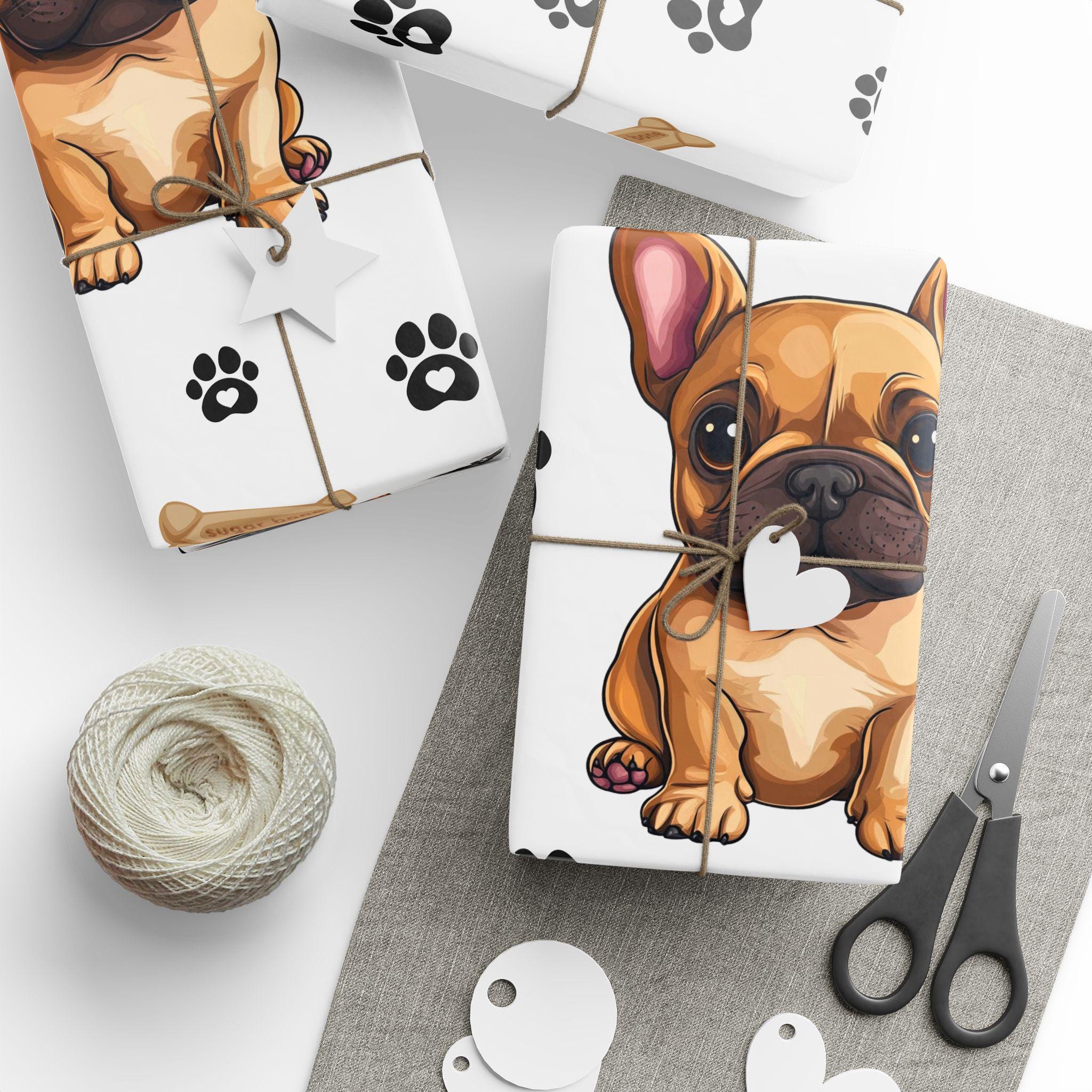 Wrapping Papers Adorable French Bulldog Cartoon Design for Dog Lovers ...