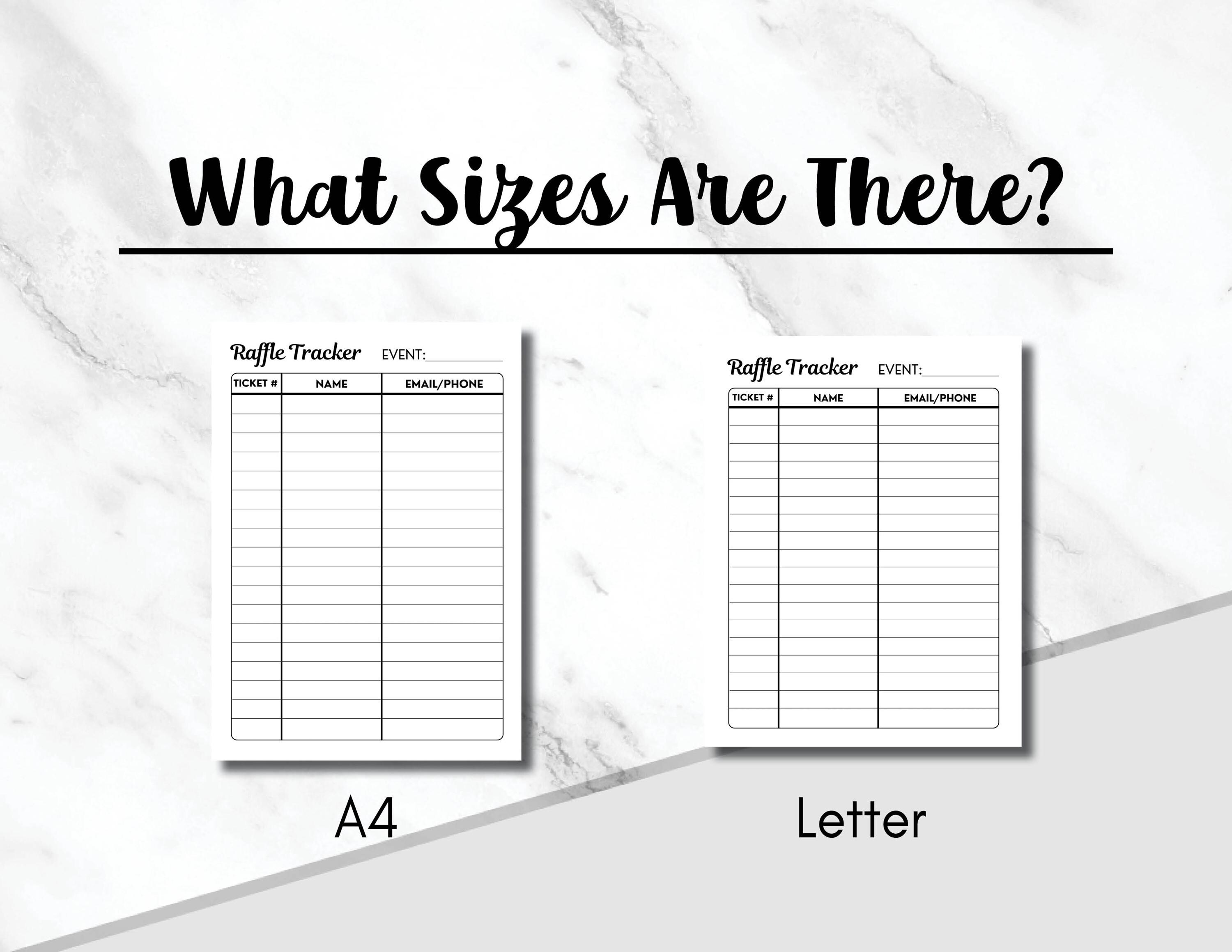 Raffle Tracker Editable Template Log Organizer, Ticket Fundraiser ...