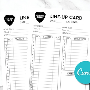 Baseball Softball Lineup Card Scoresheet, Little League Log Umpire Coach Subration Line Up, Baseball Softball Spieler Team Tracker
