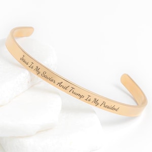 Personalized Custom MAGA Bracelet Donald Trump 45 47 Fine Jewelry Collection Cuff Bracelet Luxury Gifts for Her Republicans Stocking Stuffer