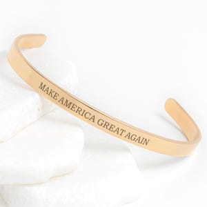 Personalized Custom MAGA Bracelet Donald Trump 45 47 Fine Jewelry Collection Cuff Bracelet Luxury Gifts for Her Republicans Stocking Stuffer
