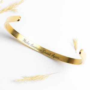 MAGA Bracelet Donald Trump 45 47 Hidden Message Fine Jewelry Collection Cuff Bracelet Luxury Gifts for Her Republicans Stocking Stuffer
