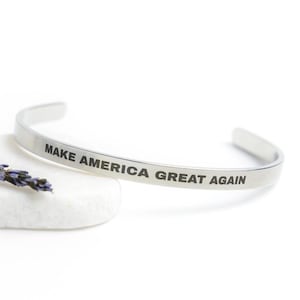 Custom Personalized MAGA Fine Jewelry Collection Cuff Bracelet President Donald Trump 45 47 Republican Stocking Stuffer MAGA