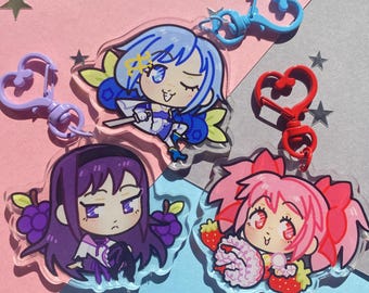 Madoka Magica + Fruit 2'5 inch Acrylic Keychains
