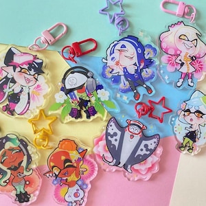 Splatoon + Flowers 2&#39;5 Acrylic Keychains