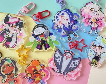 Splatoon + Flowers 2'5 Acrylic Keychains
